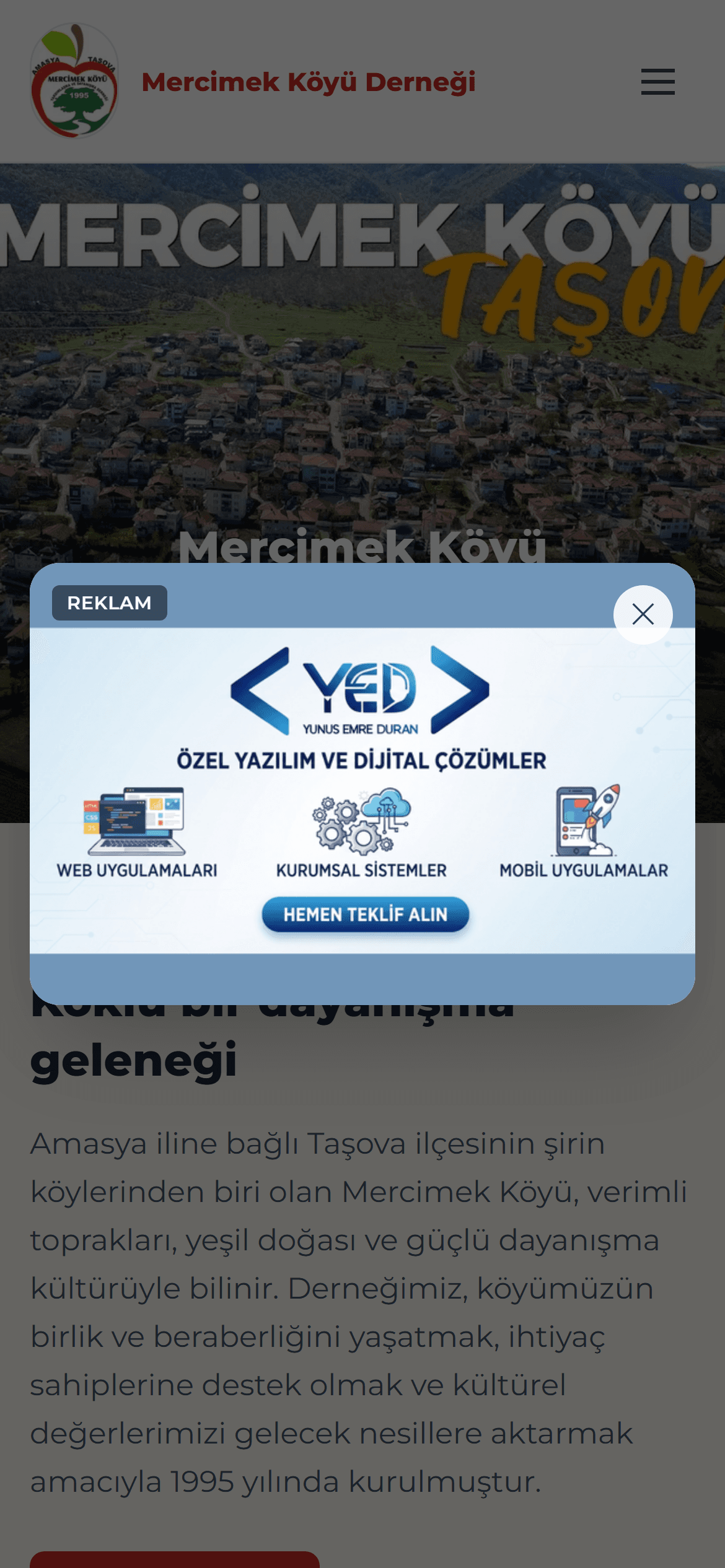 Mercimek Village Association — mobile view