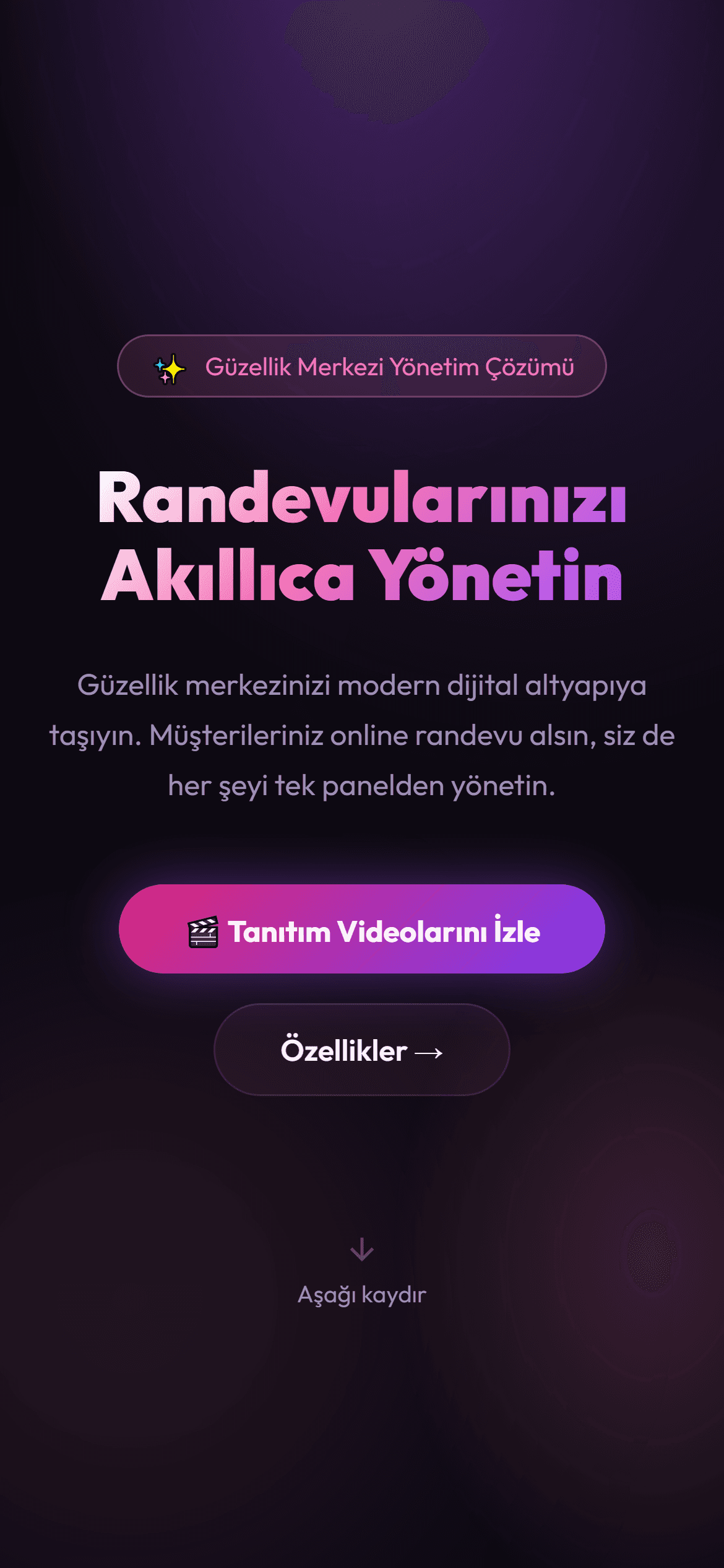 Güzellik Merkezi Randevu Takip Sistemi — mobil görünüm