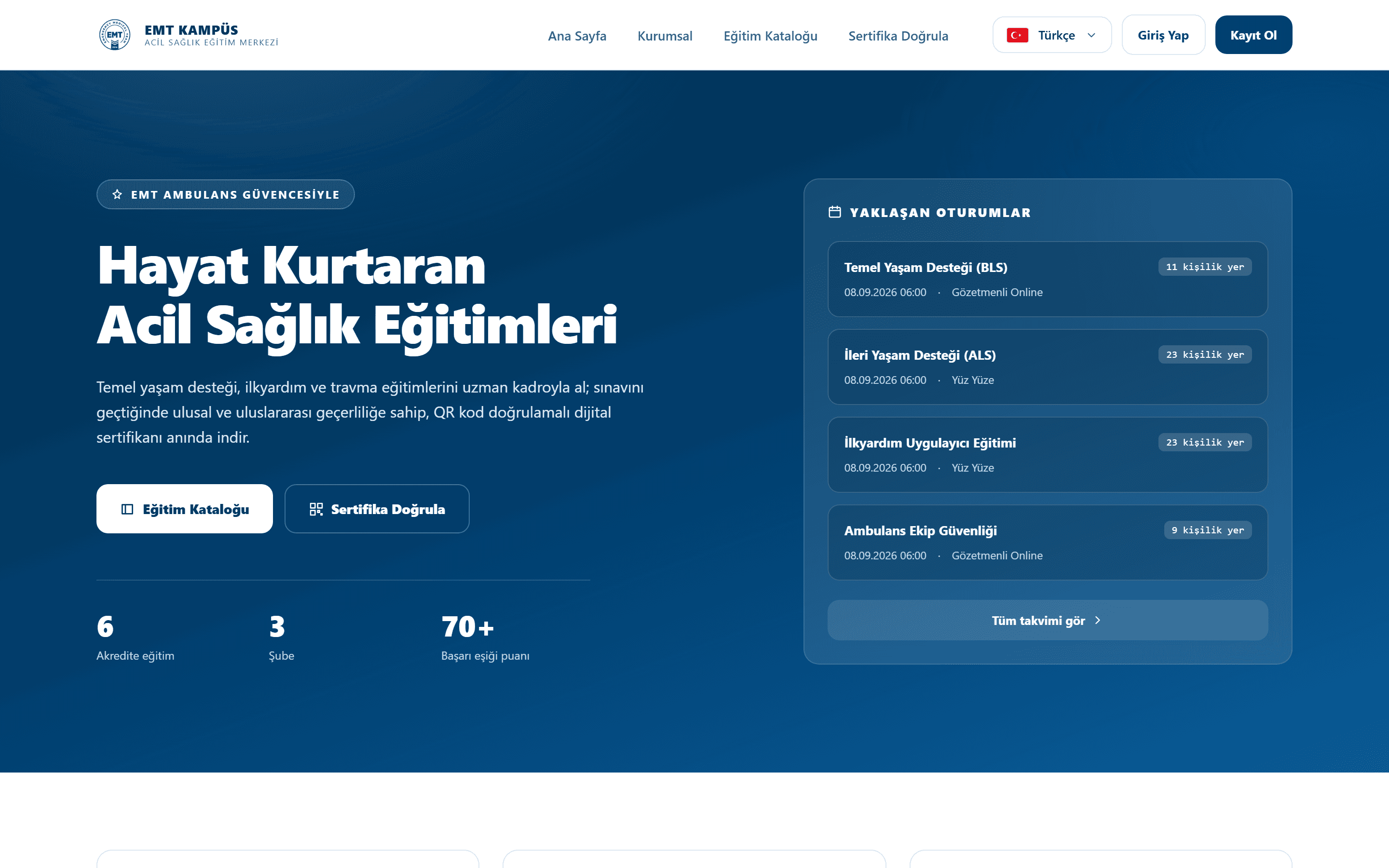 EMT Kampüs — Training and Certification Platform