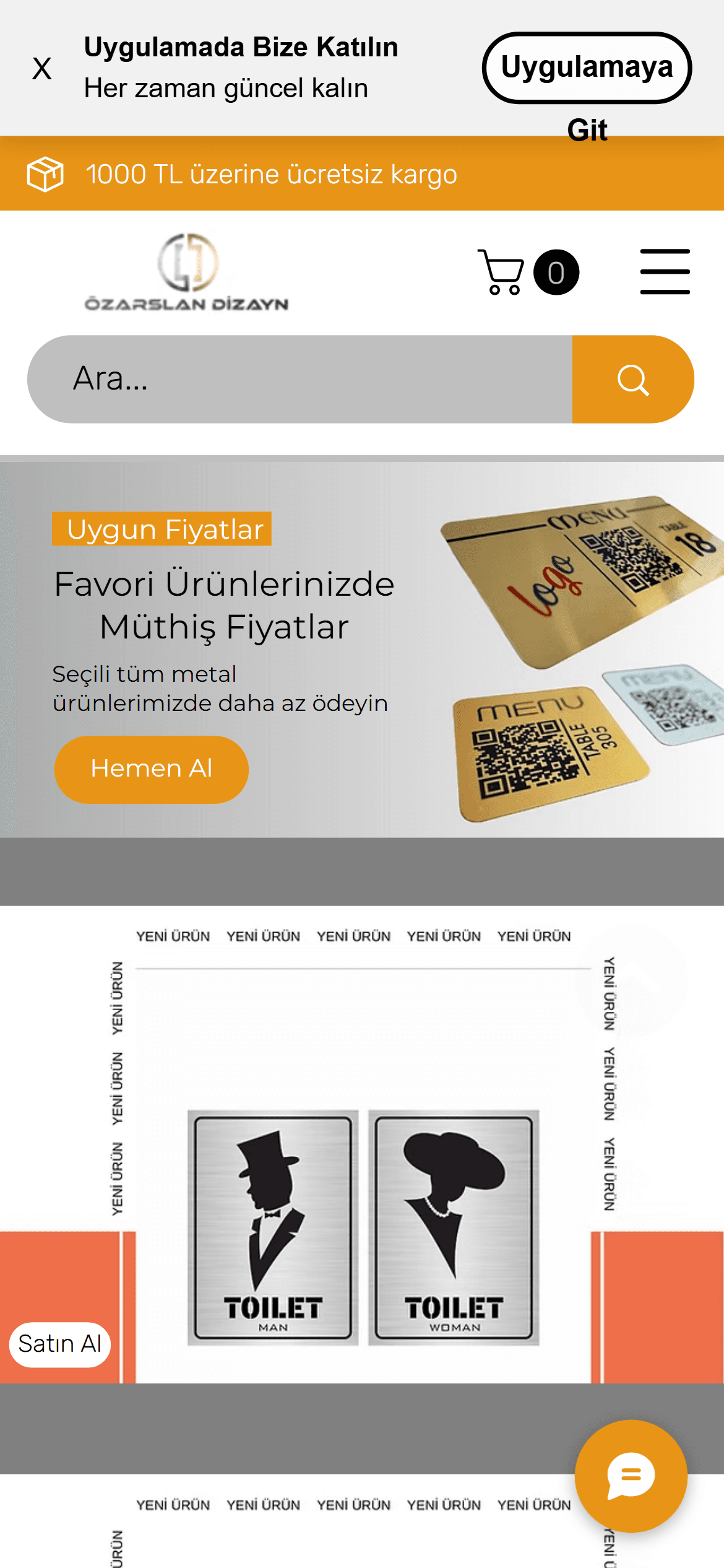 Özarslan Dizayn — mobil görünüm