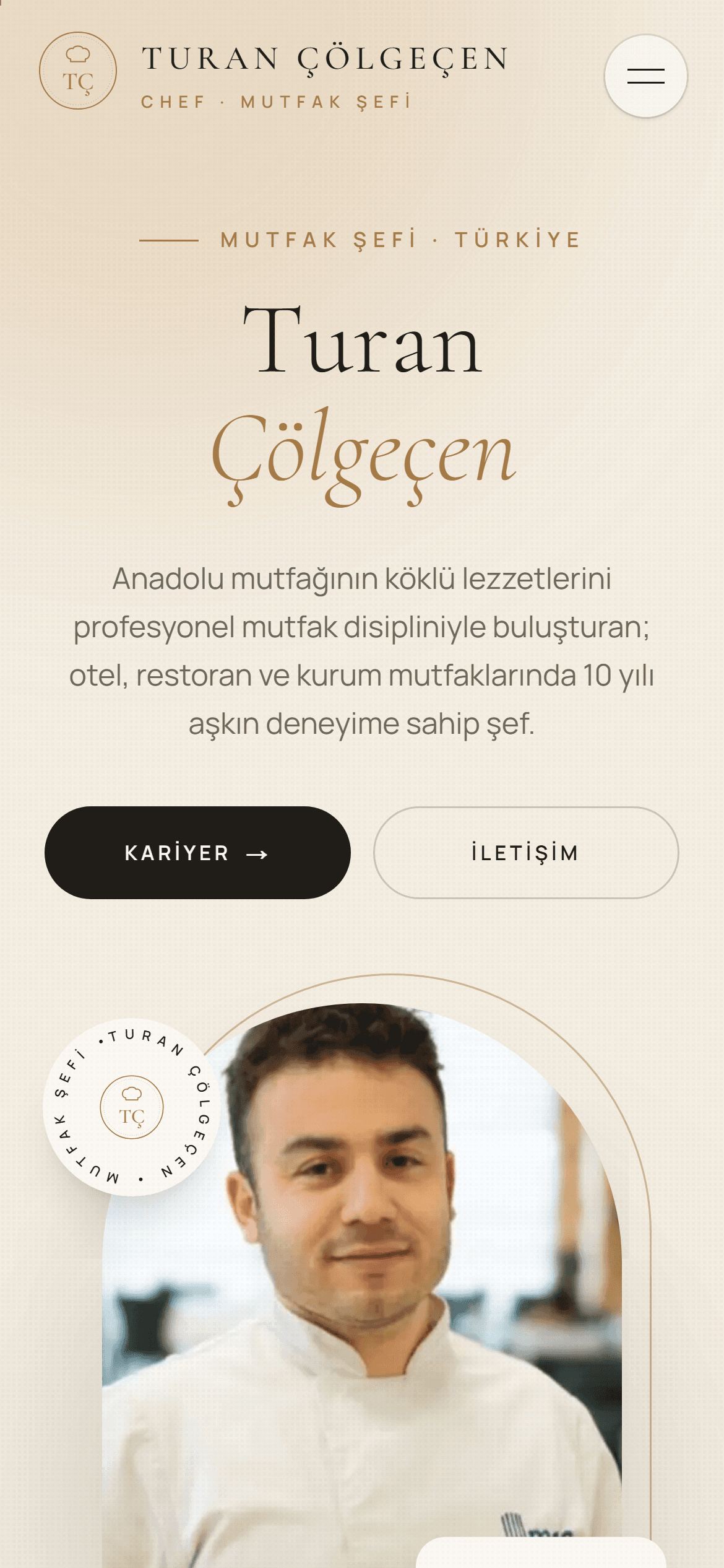 Turan Çölgeçen — Mutfak Şefi — mobil görünüm